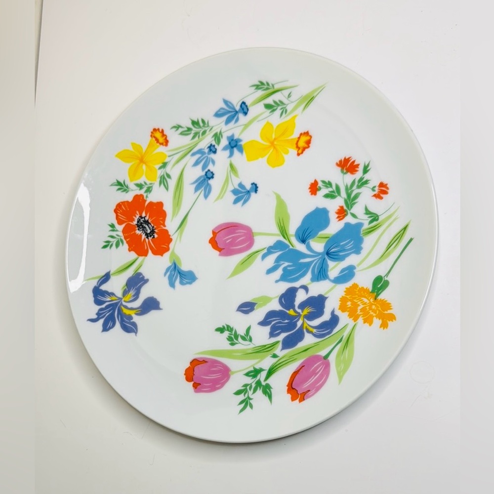 Vintage 70's 80's Primavera Taste Setter Dinner Plate  bright flowers